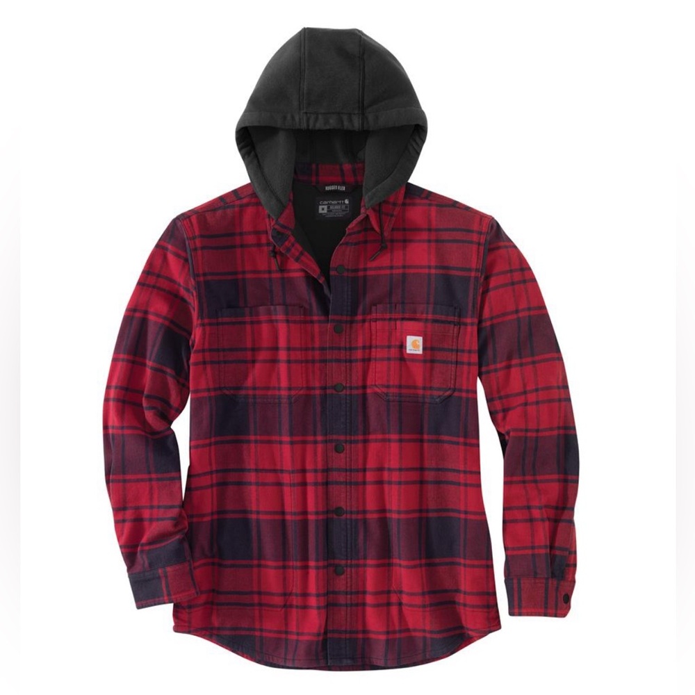 Carhartt Rugged Flex Fleece Lined Hooded Flannel Shirt Jac: Men’s M